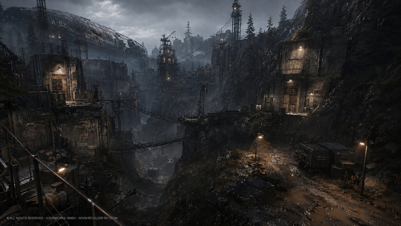 Rain-soaked DZ-04 between bridges, concrete and the crash zone