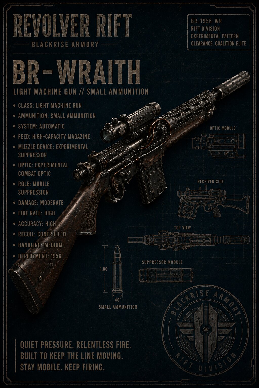 Light suppressed submachine gun